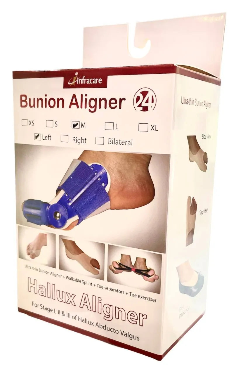 Rigid Bunion Splint (Unilateral - Left) with Silicone Gel Toe Spacer